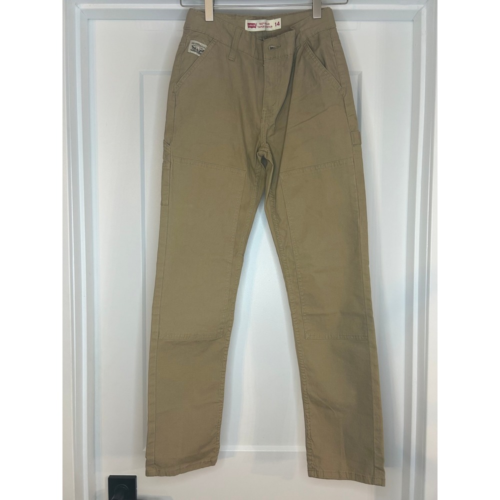 Levis 502 Regular Taper Carpenter Pants Tan Khaki Kids Size 14 196923878502